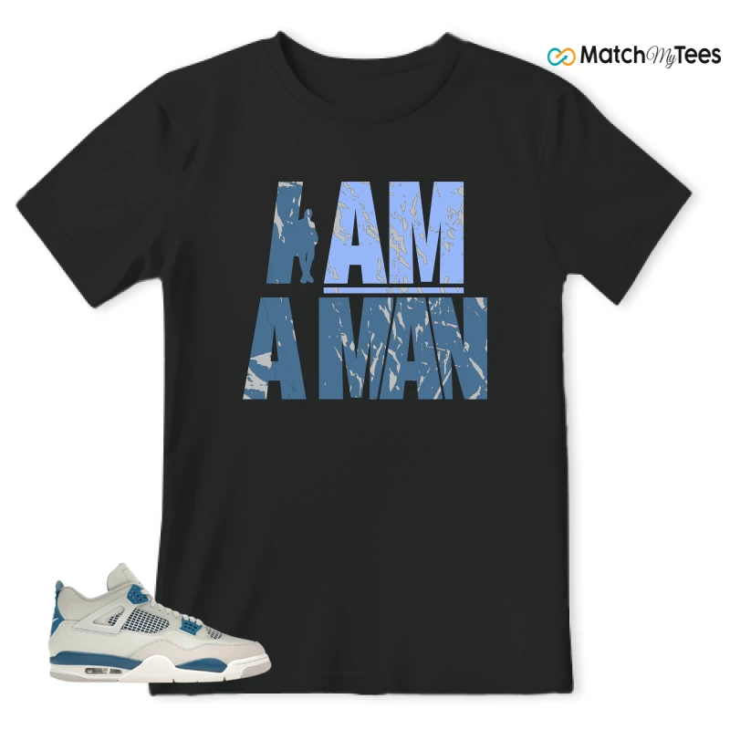 NIKE AIR JORDAN 4 MILITARY BLUE SNEAKER Matching Tees t-shirt