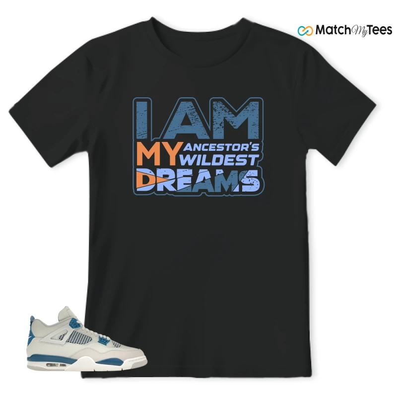 NIKE AIR JORDAN 4 MILITARY BLUE SNEAKER Matching Tees t-shirt