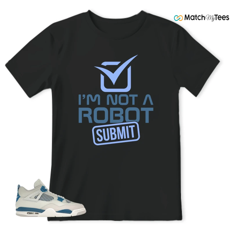 NIKE AIR JORDAN 4 MILITARY BLUE SNEAKER Matching Tees t-shirt