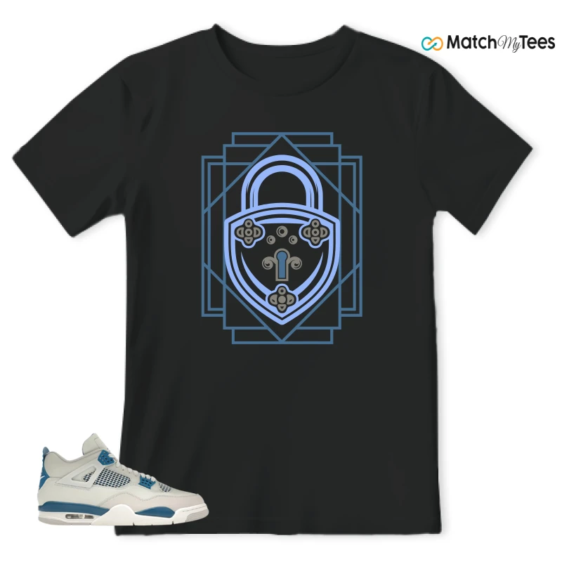NIKE AIR JORDAN 4 MILITARY BLUE SNEAKER Matching Tees t-shirt