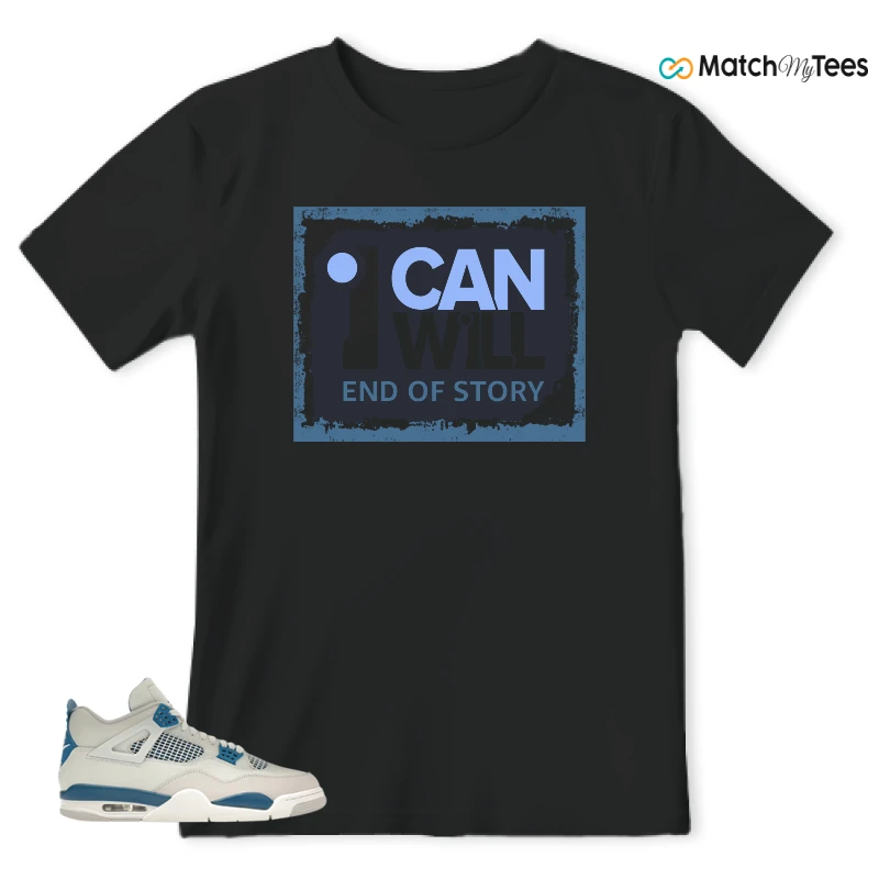 NIKE AIR JORDAN 4 MILITARY BLUE SNEAKER Matching Tees t-shirt