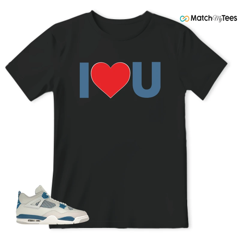 NIKE AIR JORDAN 4 MILITARY BLUE SNEAKER Matching Tees t-shirt