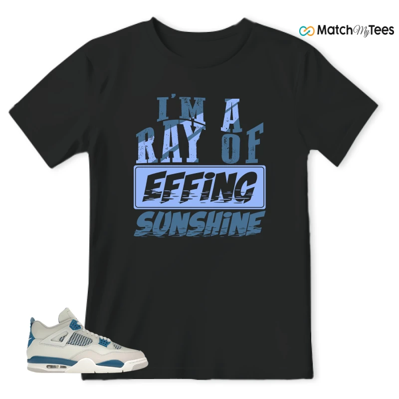 NIKE AIR JORDAN 4 MILITARY BLUE SNEAKER Matching Tees t-shirt