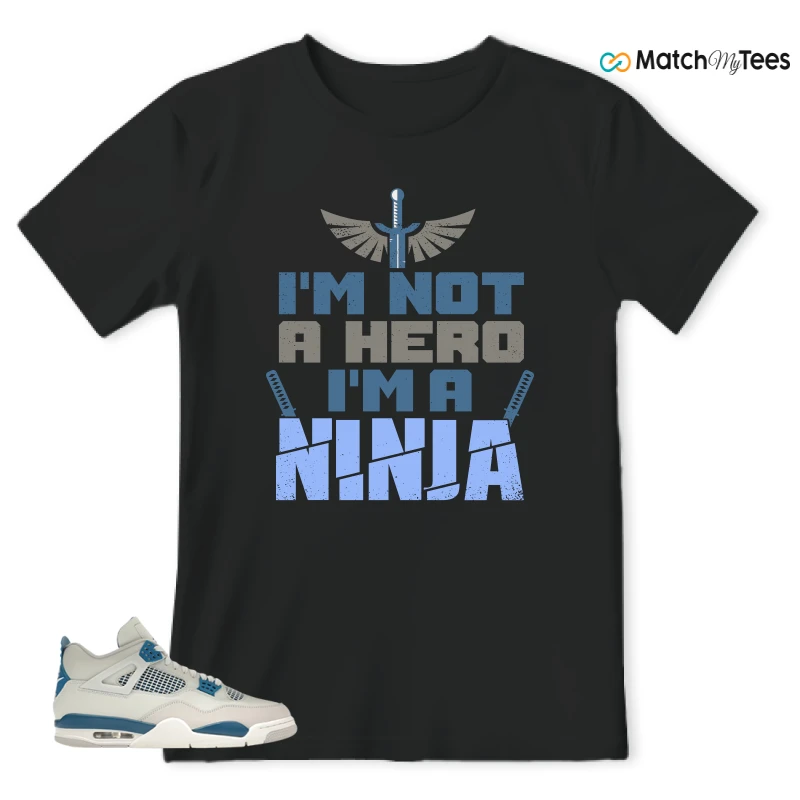 NIKE AIR JORDAN 4 MILITARY BLUE SNEAKER Matching Tees t-shirt