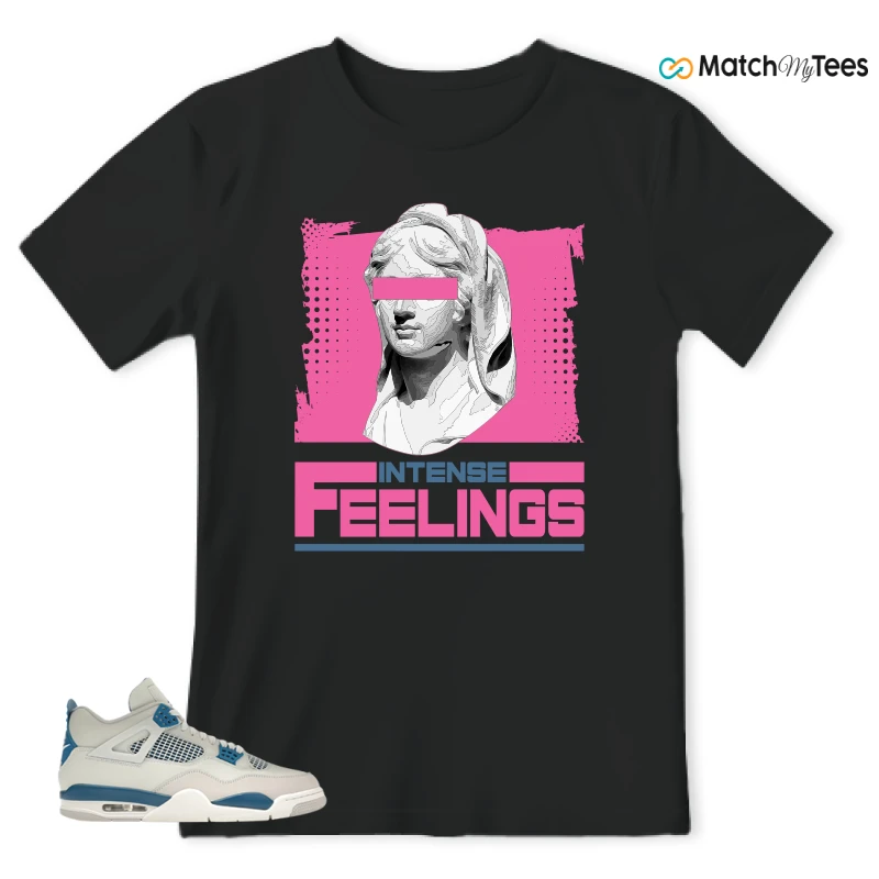 NIKE AIR JORDAN 4 MILITARY BLUE SNEAKER Matching Tees t-shirt