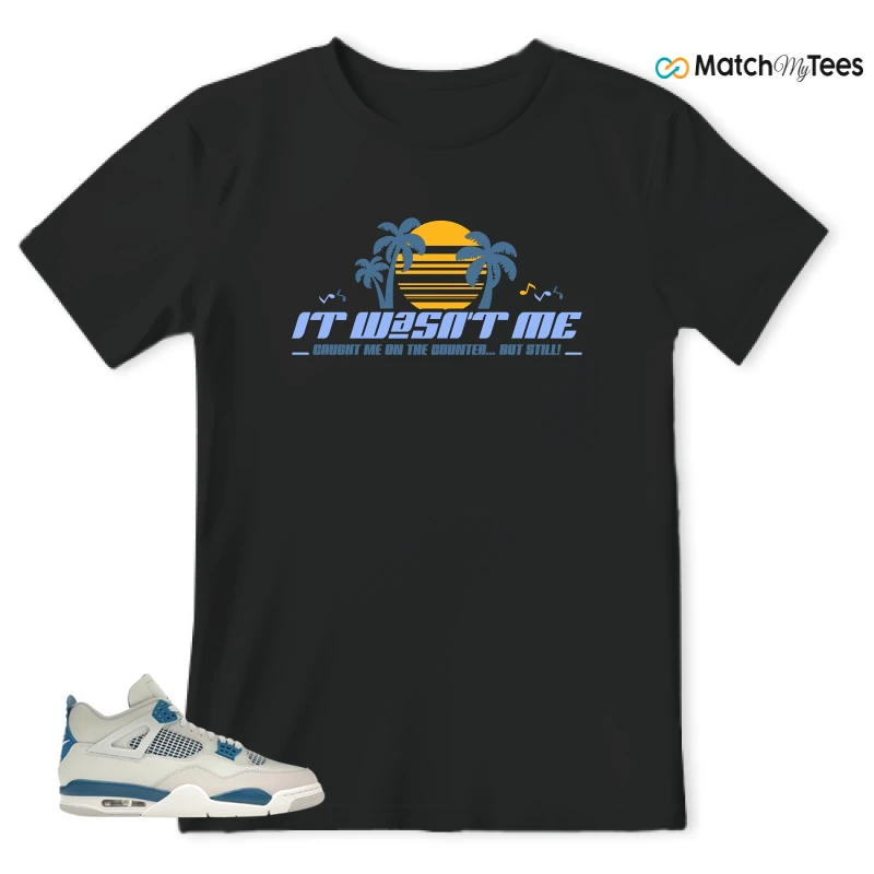 NIKE AIR JORDAN 4 MILITARY BLUE SNEAKER Matching Tees t-shirt