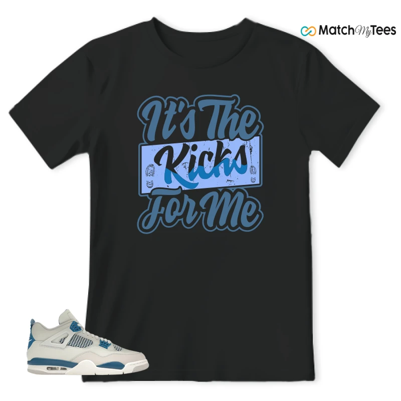 NIKE AIR JORDAN 4 MILITARY BLUE SNEAKER Matching Tees t-shirt