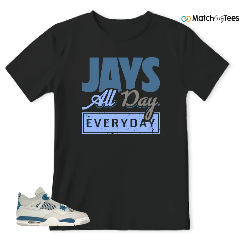 NIKE AIR JORDAN 4 MILITARY BLUE SNEAKER Matching Tees t-shirt