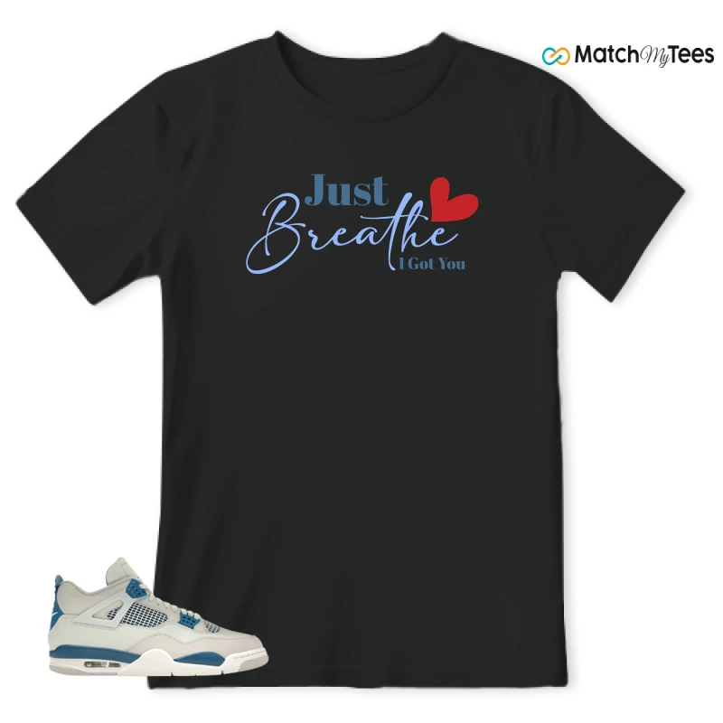 NIKE AIR JORDAN 4 MILITARY BLUE SNEAKER Matching Tees t-shirt