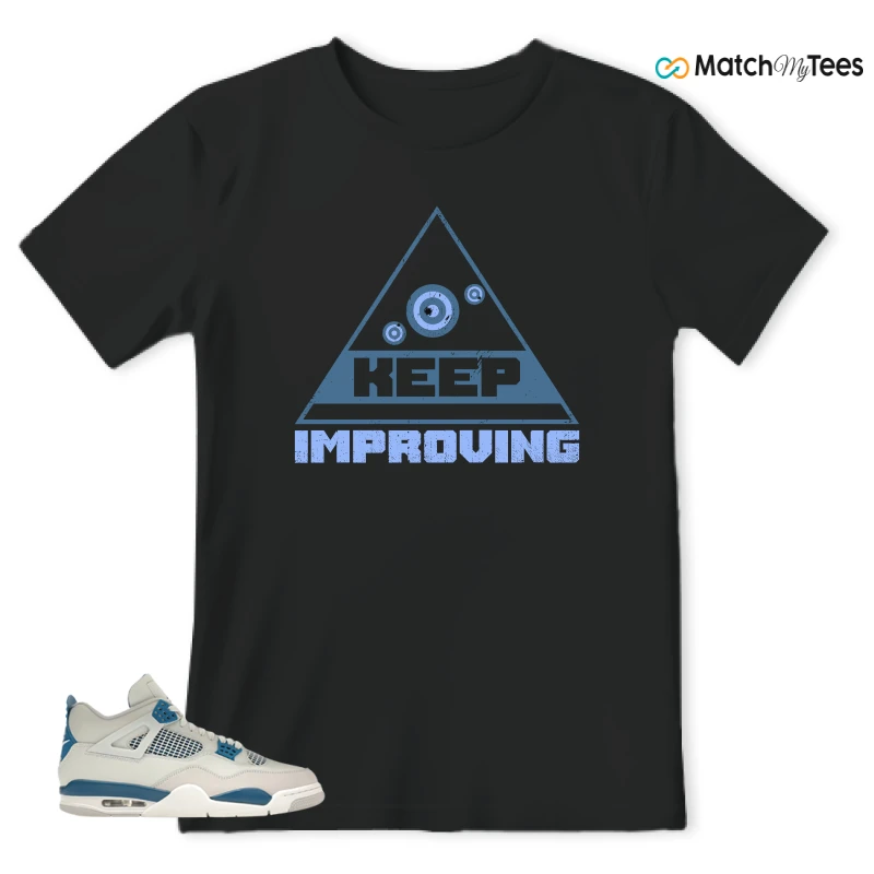 NIKE AIR JORDAN 4 MILITARY BLUE SNEAKER Matching Tees t-shirt