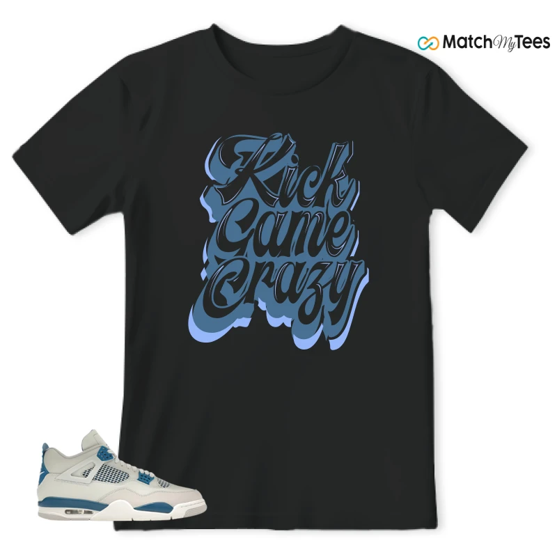NIKE AIR JORDAN 4 MILITARY BLUE SNEAKER Matching Tees t-shirt