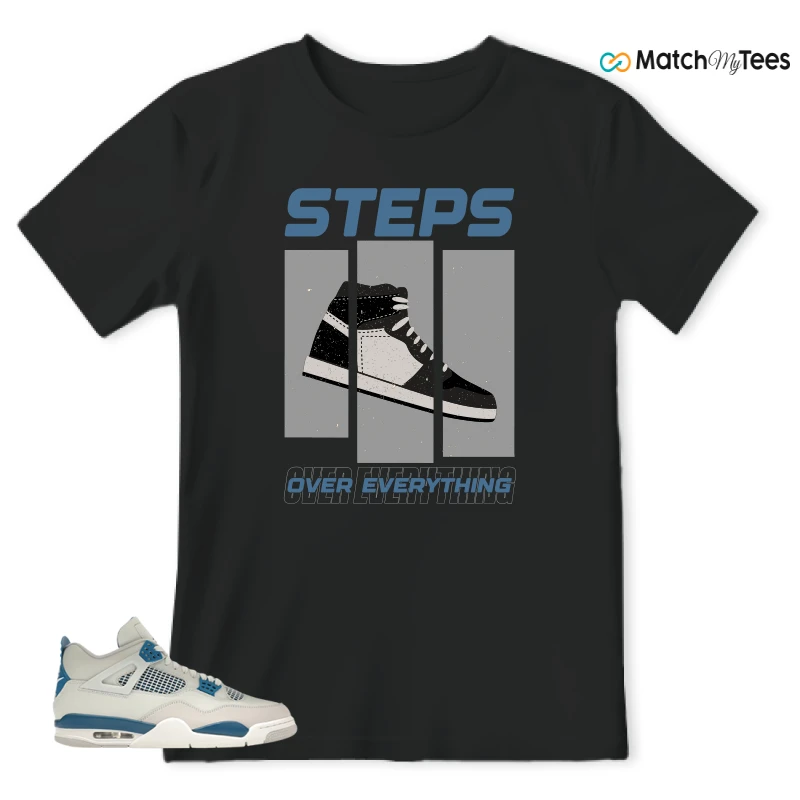 NIKE AIR JORDAN 4 MILITARY BLUE SNEAKER Matching Tees t-shirt