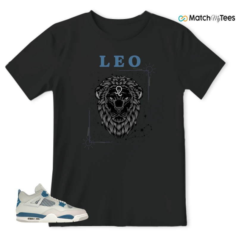 NIKE AIR JORDAN 4 MILITARY BLUE SNEAKER Matching Tees t-shirt