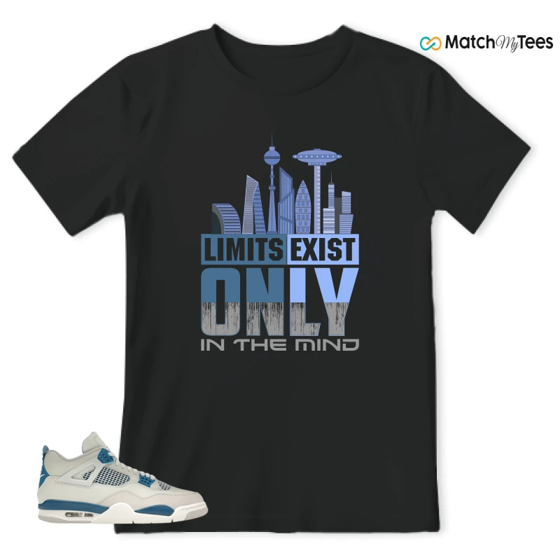 NIKE AIR JORDAN 4 MILITARY BLUE SNEAKER Matching Tees t-shirt