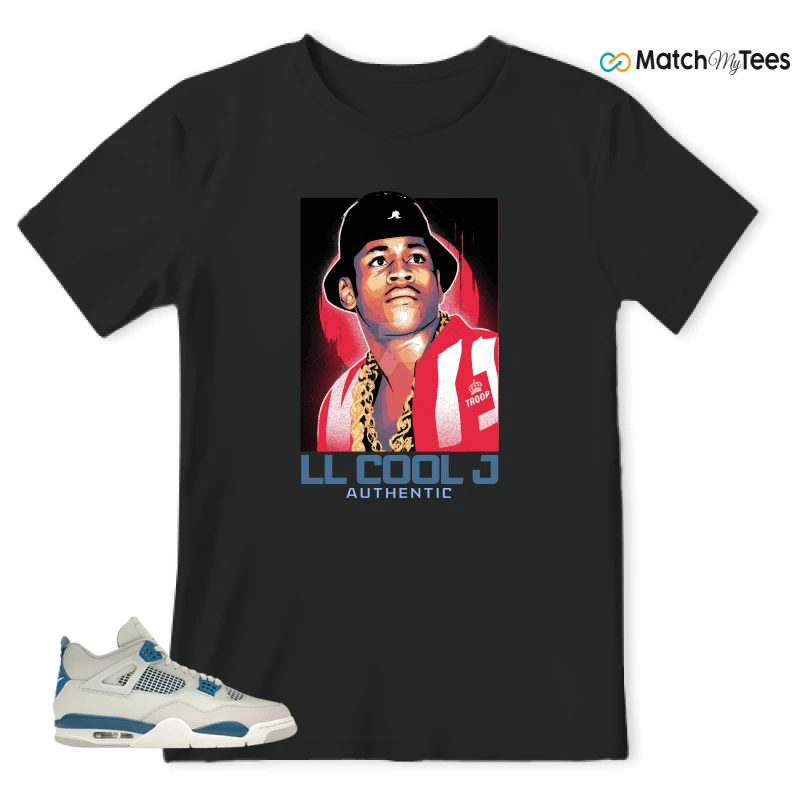NIKE AIR JORDAN 4 MILITARY BLUE SNEAKER Matching Tees t-shirt
