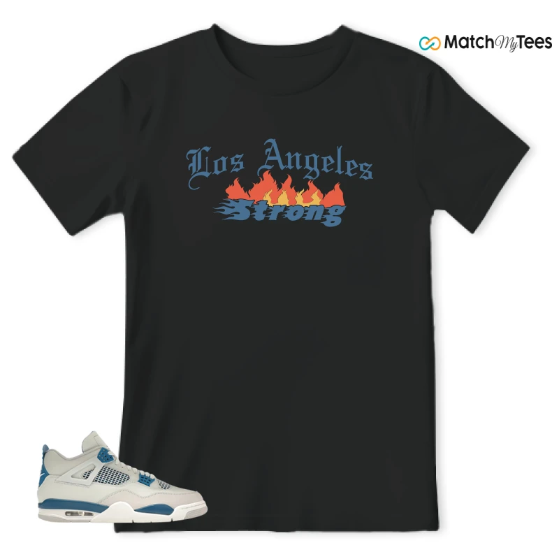 NIKE AIR JORDAN 4 MILITARY BLUE SNEAKER Matching Tees t-shirt