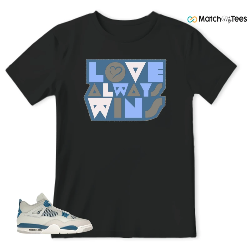 NIKE AIR JORDAN 4 MILITARY BLUE SNEAKER Matching Tees t-shirt