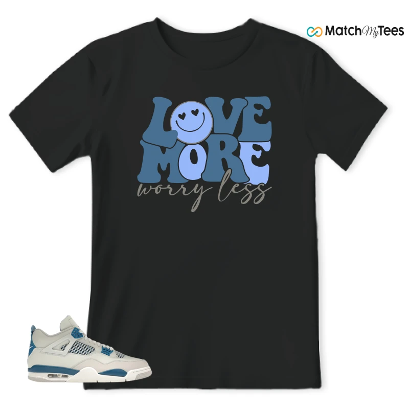 NIKE AIR JORDAN 4 MILITARY BLUE SNEAKER Matching Tees t-shirt