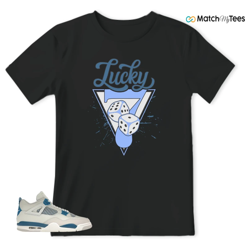 NIKE AIR JORDAN 4 MILITARY BLUE SNEAKER Matching Tees t-shirt