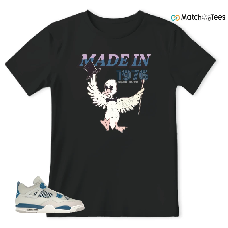 NIKE AIR JORDAN 4 MILITARY BLUE SNEAKER Matching Tees t-shirt