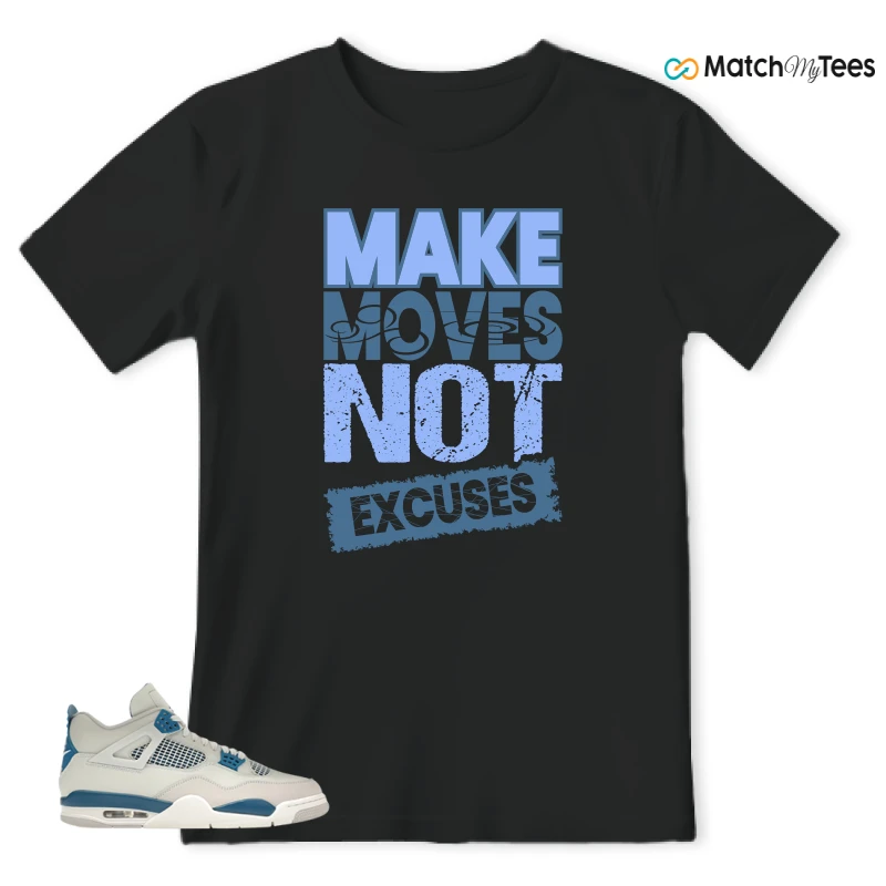 NIKE AIR JORDAN 4 MILITARY BLUE SNEAKER Matching Tees t-shirt