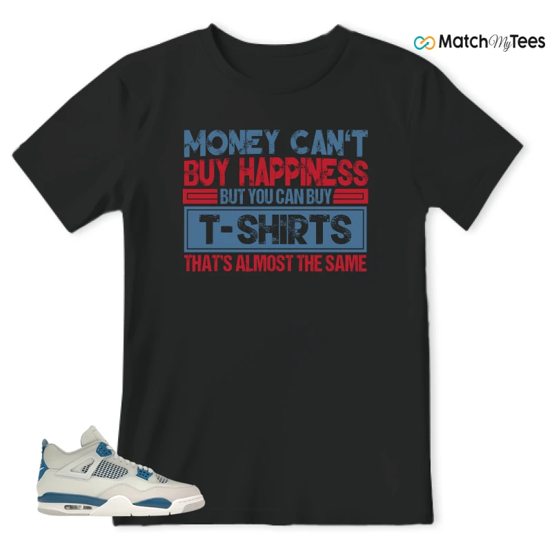 NIKE AIR JORDAN 4 MILITARY BLUE SNEAKER Matching Tees t-shirt