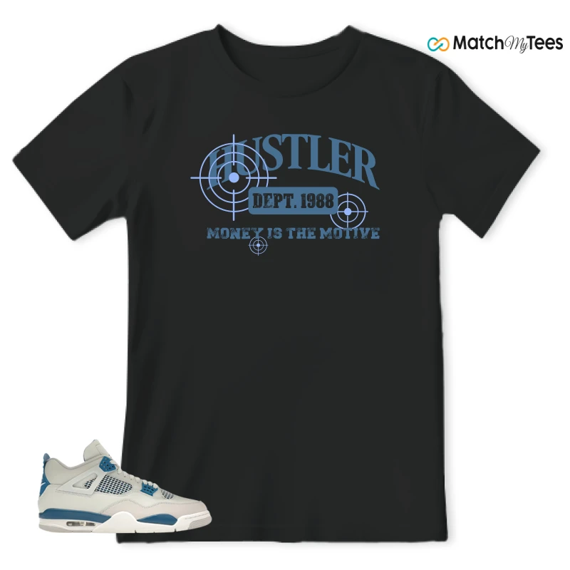 NIKE AIR JORDAN 4 MILITARY BLUE SNEAKER Matching Tees t-shirt