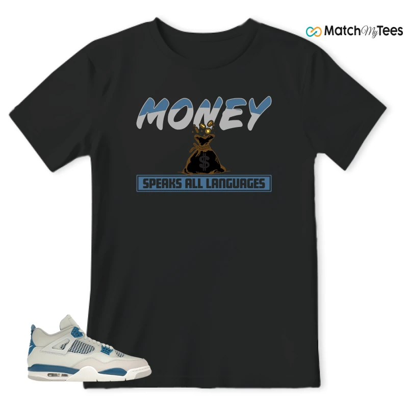 NIKE AIR JORDAN 4 MILITARY BLUE SNEAKER Matching Tees t-shirt