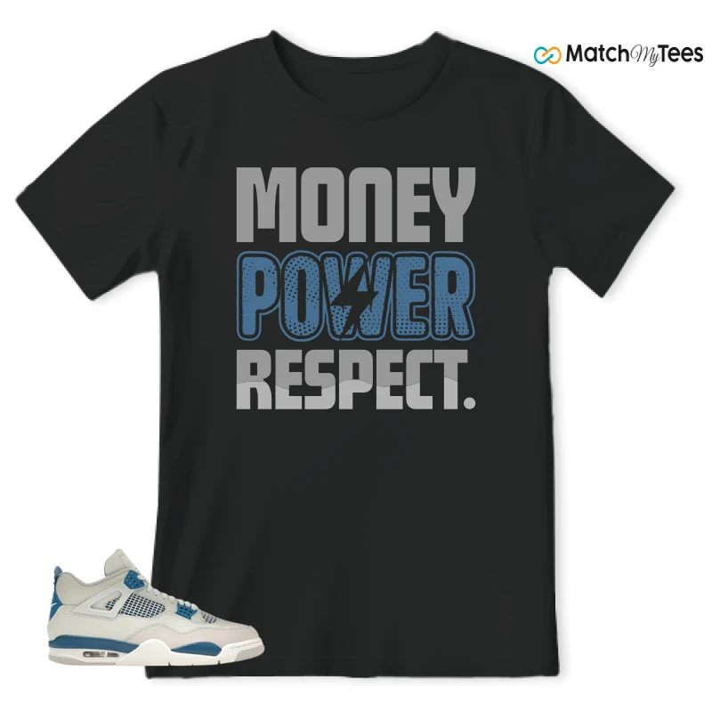 NIKE AIR JORDAN 4 MILITARY BLUE SNEAKER Matching Tees t-shirt