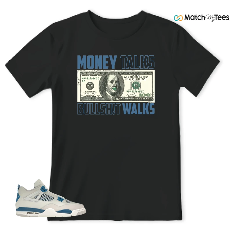 NIKE AIR JORDAN 4 MILITARY BLUE SNEAKER Matching Tees t-shirt