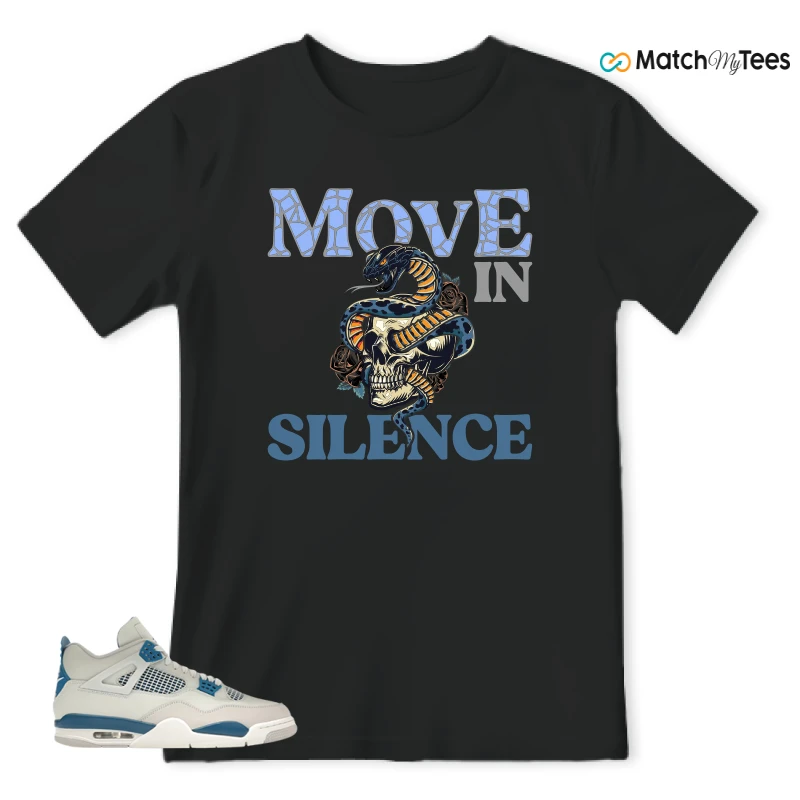 NIKE AIR JORDAN 4 MILITARY BLUE SNEAKER Matching Tees t-shirt