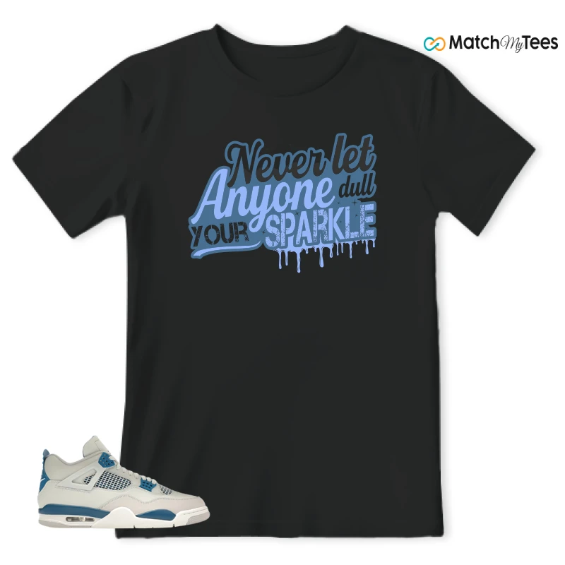 NIKE AIR JORDAN 4 MILITARY BLUE SNEAKER Matching Tees t-shirt