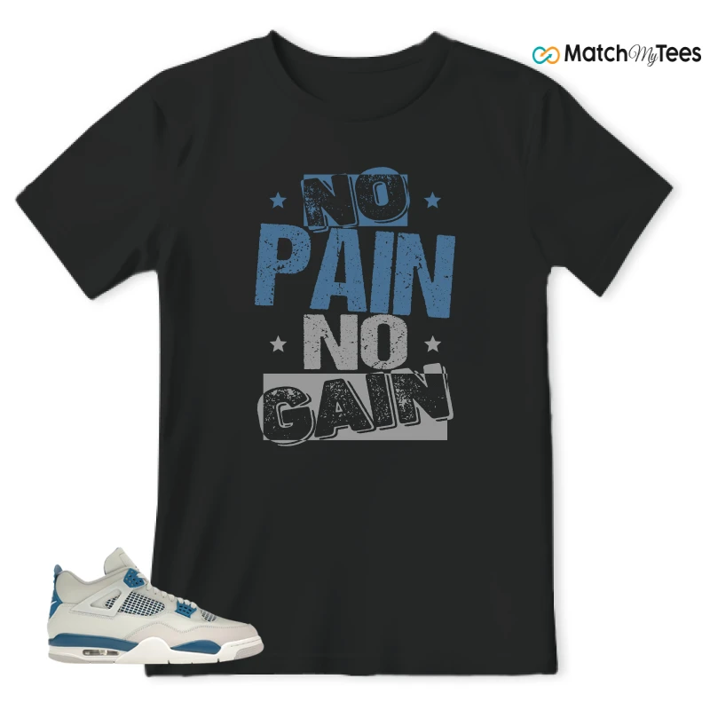 NIKE AIR JORDAN 4 MILITARY BLUE SNEAKER Matching Tees t-shirt