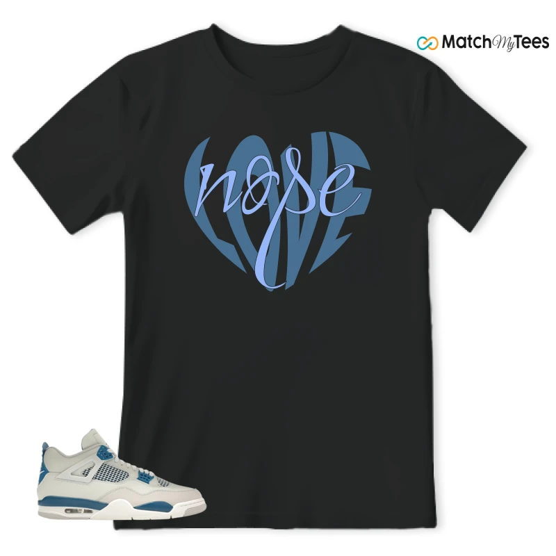 NIKE AIR JORDAN 4 MILITARY BLUE SNEAKER Matching Tees t-shirt