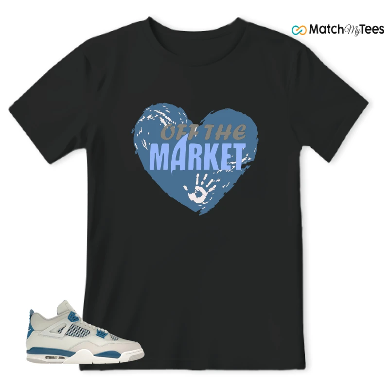 NIKE AIR JORDAN 4 MILITARY BLUE SNEAKER Matching Tees t-shirt