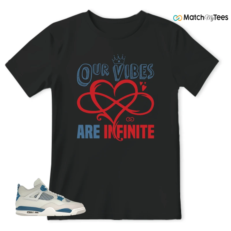 NIKE AIR JORDAN 4 MILITARY BLUE SNEAKER Matching Tees t-shirt