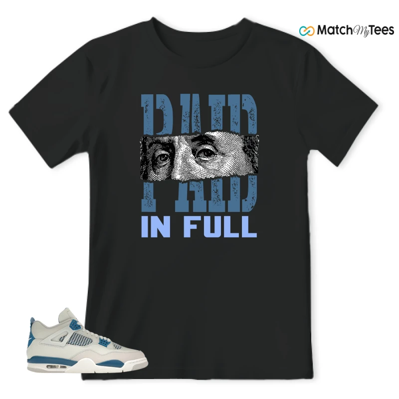 NIKE AIR JORDAN 4 MILITARY BLUE SNEAKER Matching Tees t-shirt