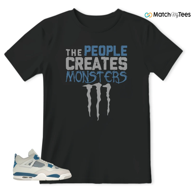 NIKE AIR JORDAN 4 MILITARY BLUE SNEAKER Matching Tees t-shirt