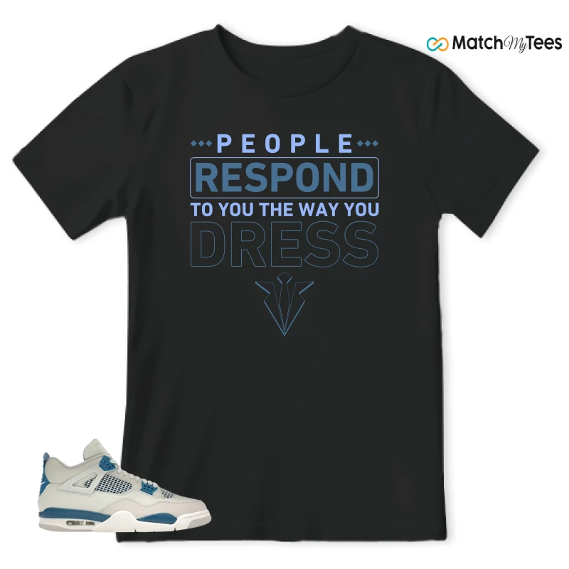 NIKE AIR JORDAN 4 MILITARY BLUE SNEAKER Matching Tees t-shirt