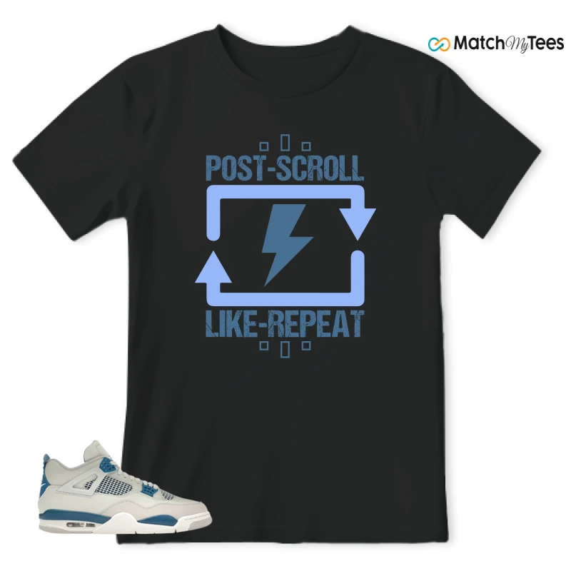 NIKE AIR JORDAN 4 MILITARY BLUE SNEAKER Matching Tees t-shirt