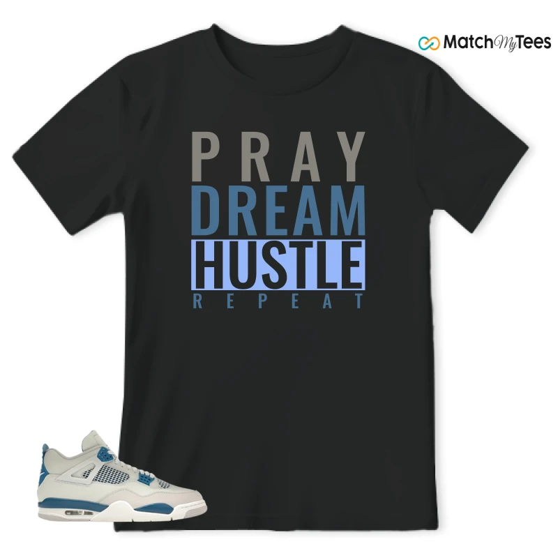 NIKE AIR JORDAN 4 MILITARY BLUE SNEAKER Matching Tees t-shirt