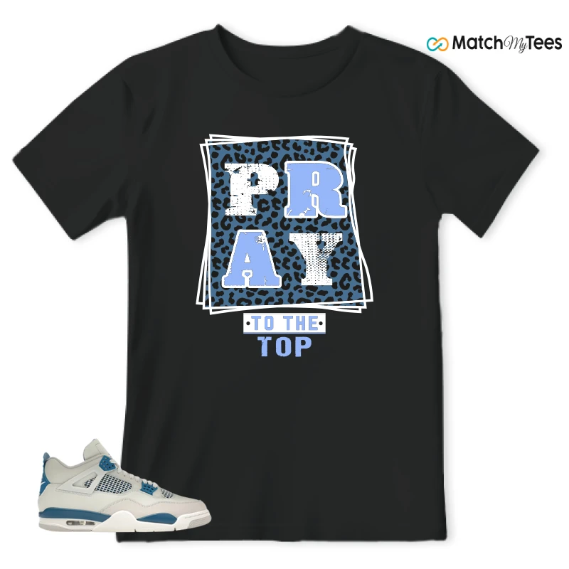 NIKE AIR JORDAN 4 MILITARY BLUE SNEAKER Matching Tees t-shirt