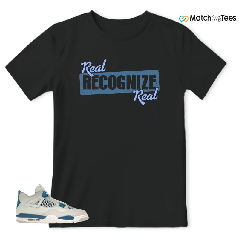 NIKE AIR JORDAN 4 MILITARY BLUE SNEAKER Matching Tees t-shirt