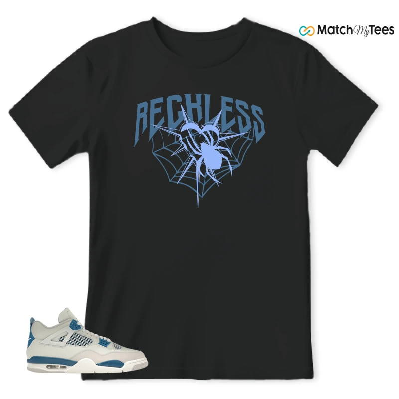NIKE AIR JORDAN 4 MILITARY BLUE SNEAKER Matching Tees t-shirt