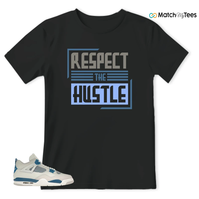 NIKE AIR JORDAN 4 MILITARY BLUE SNEAKER Matching Tees t-shirt