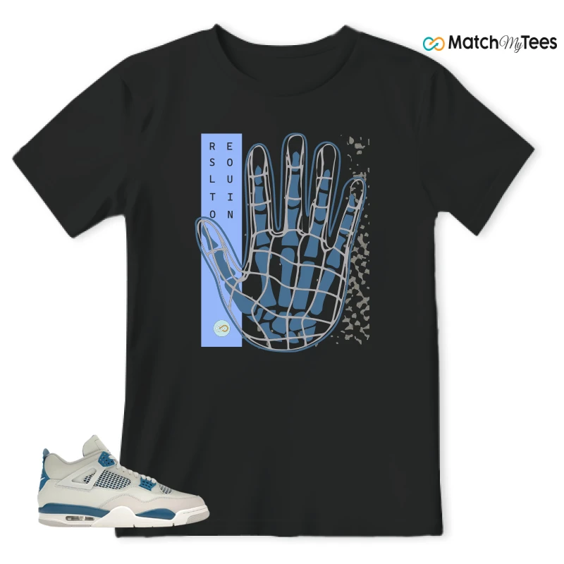 NIKE AIR JORDAN 4 MILITARY BLUE SNEAKER Matching Tees t-shirt