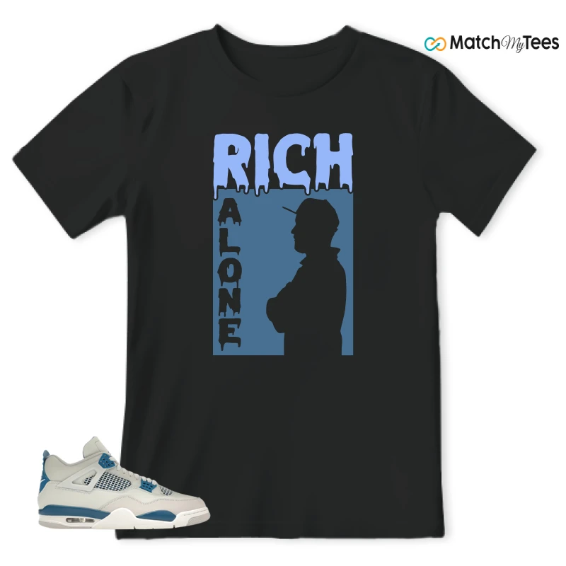 NIKE AIR JORDAN 4 MILITARY BLUE SNEAKER Matching Tees t-shirt