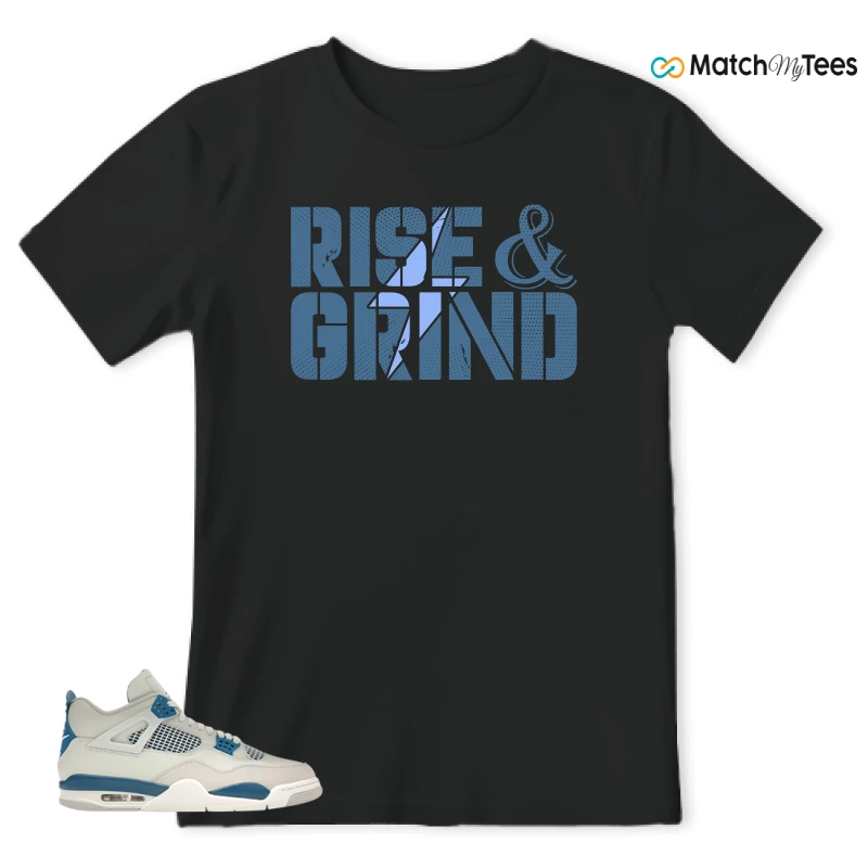 NIKE AIR JORDAN 4 MILITARY BLUE SNEAKER Matching Tees t-shirt