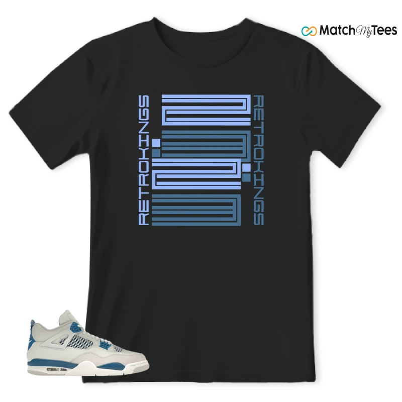 NIKE AIR JORDAN 4 MILITARY BLUE SNEAKER Matching Tees t-shirt