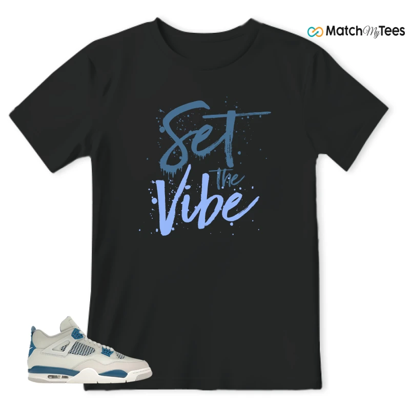 NIKE AIR JORDAN 4 MILITARY BLUE SNEAKER Matching Tees t-shirt